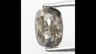 0.93 CT Oval Grey Black Diamond: Natural Loose Diamond, 6mm