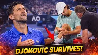 Novak Djokovic survives at Australian Open as Lorenzo Musetti retires hurt while two sets up