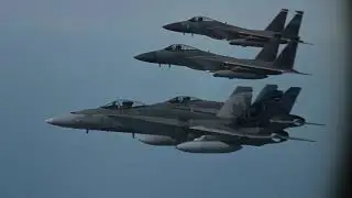 AMAZING VIEW of Allied Fighter Escort for B-52 Bomber over Europe