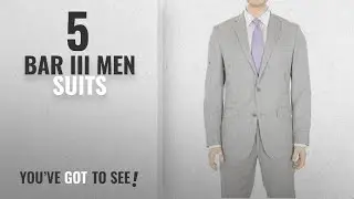 Top 10 Bar Iii Men Suits [Winter 2018 ]: Bar III Slim Fit Light Gray Neat Textured Two Button Wool
