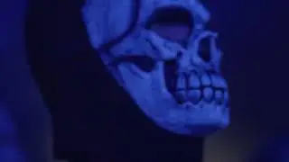 An actual skeleton playing the air piano @ The Funky Cat #13