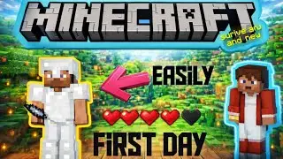 My first day at my new 🏞world in Minecraft 🌏