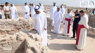 ماجد بن سعود بن راشد المعلا يزور الدير المسيحى بجزيرة السينية