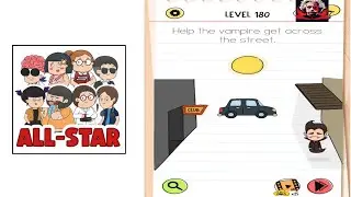 Brain test all star level 230 help the vampire get across the street|| Walkthrough solution