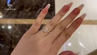 Elegant Radiant Cut Sona Simulated Diamond Engagement Ring In Sterling Silver