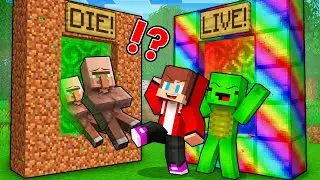 JJ and Mikey VS Villagers: Secret Portals Battle in Minecraft - Maizen