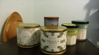 LUX CANDLE HAUL PART 1: ILLUME BALSAM & CEDAR, WINTER WHITE, MRS  MEYERS, CHESAPEAKE BAY