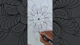 🪻🌸🌷Peaceful Pen Art #creativezentangle #zenart #zentangledaily #zentangledesign #zentangle #shorts