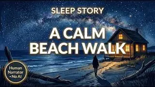 A Peaceful Moonlit Beach Walk | Relaxing Sleep Story to Drift Off | Human Narrator