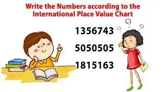 Write the Numbers according to the International Place Value Chart
