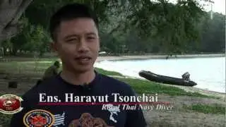 CG13 -  Royal Thai and U.S. Navy Divers train with underwater recovery robot