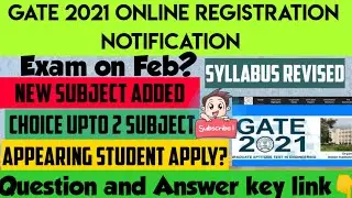 GATE 2021 Online registration Update notification|Exam pattern|Syllabus|Question & Answer key