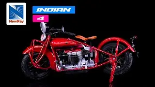 1930 Indian 4 Red 1/12 Diecast Motorcycle Model by New Ray