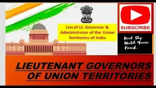 Gk lieutenant Governors of union territories || by vineet gupta