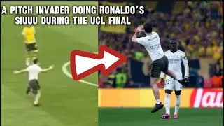 A pitch invader doing Ronaldo&rsquo;s SIUUU during the UCL FINAL ❤️🥹