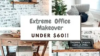 EXTREME OFFICE MAKEOVER | Full Office Transformation for Under $60!! DIY Faux Brick Wall