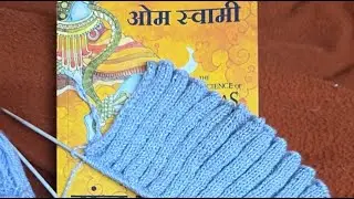 knitting with book reading