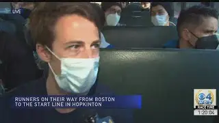 Runners Make Way To Boston Marathon Start Line In Hopkinton