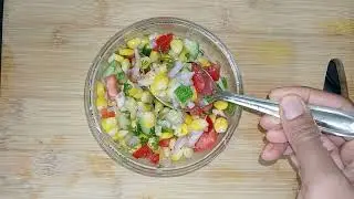 Sweet corn salad#zero oil sweet corn chaat recipe 