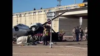 Plane crashes onto busy road, hitting vehicles in Victoria, Texas