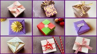 9 Fancy Gift Wraps for Square Box | Christmas Gift Wrapping Ideas | How to wrap a square box