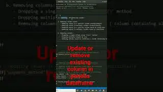 Python Pandas update, remove a column/s