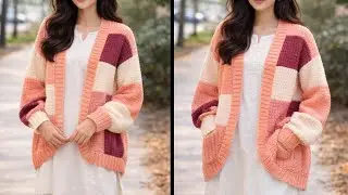  HOW TO CROCHET PATCHWORK CARDIGAN TUTORIAL 👍💯 Harry Styles CardiganInenirad