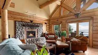 Inside a Luxury Log Home Kitchen with Mountain Views | Vermont Tour