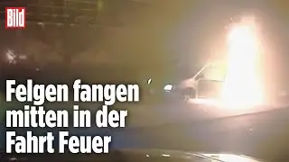 Funken, Flammen, Vollgas: Auto brennt &ndash; Rentner gibt trotzdem Gas
