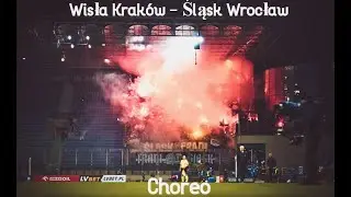 Wisła Krak&oacute;w vs. Śląsk Wrocław 23.10.2021 pyro choreo support Krakau