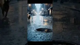 Hero Dog Saves Friend from Flooded Manhole 🌧🐕 | Incredible Rainstorm Rescue