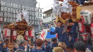令和5年　大阪市平野区　平野郷　杭全神社夏祭り　だんじり試験曳き　その1    各町出発・遊びなど。