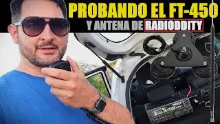 YAESU FT-450 Y ANTENA RH-0008 DE #RADIODDITY TODO MONTADO EN EL AUTO