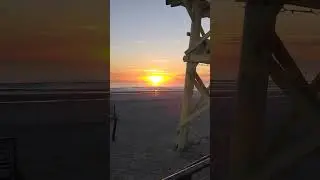 Golden Sunrise🌞#oceanview #floridabeach #lifeguard station