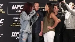 UFC 240 Media Day: Cris Cyborg vs. Felicia Spencer Face Off