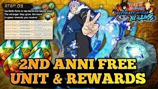 2nd Anniversary FREE UNIT And REWARDS! Stats And Overview! Naruto Blazing