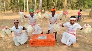 25 KG chicken curry recipe || Special chicken kosha cooking for village people || Helping kitchen