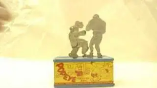 Vintage Popeye Knockout Mechanical Tin Bank Straits Key