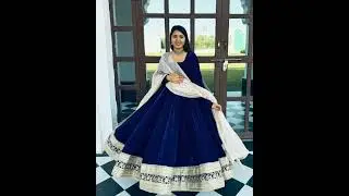 velvet  blue anarkali suit 💙by panchrang😍.#handmadewithlove ,#ootd ,#velvetkurtaset ,#shadioutfit❤️.