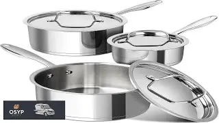 MICHELANGELO Stainless Steel Saucepan Set with Stainless Lids Tri Ply Bottom Sauce Pan