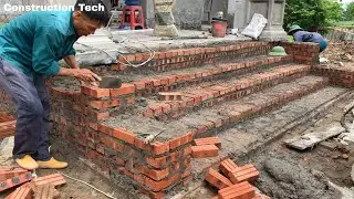 Master Craftsman Builds Exterior Level Brick And Granite For Amazing New Home