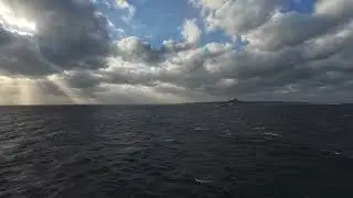 Sun-shafts sea-view from Naha ship, Japan