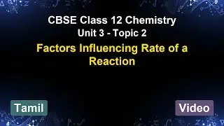 Unit 3 &ndash; Factors Influencing Rate of a Reaction | CBSE 12th Chemistry (Tamil) | The 5-Minute Teacher