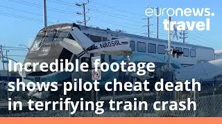 Watch the moment this pilot is rescued from high speed train crash