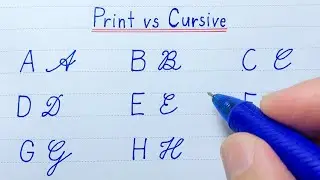 Cursive writing for beginners | Print vs Cursive Writing A to Z | Cursive handwriting practice abcd
