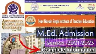 M.Ed. Admission I Session -2021-2023 I Aryabhatta Knowledge University I Patna I Bihar