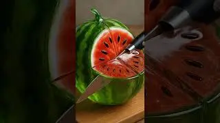 Satisfying Glass Watermelon Slice | ASMR Slow Motion Cutting