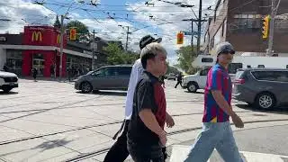 POV bicycle ride across downtown Toronto 