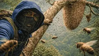 2026 Forest Honey Harvest | Facing a Swarm of Bees 50 Meters Up