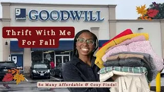 🍂THRIFT w/ ME FOR FALL + HAUL | thrifting sweaters, shirts, & vests